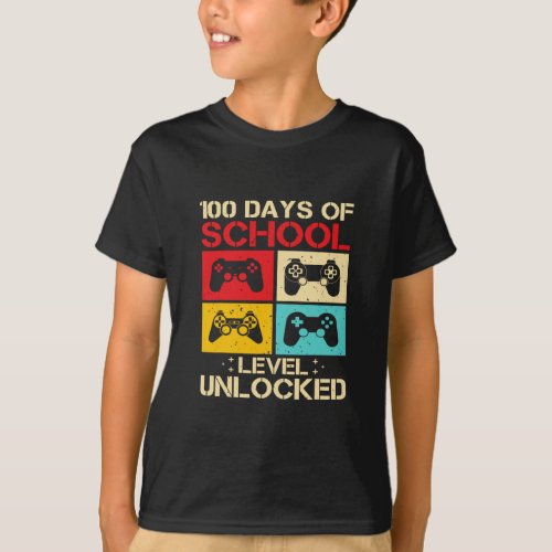 Video Gamer Student 100th Day Teacher 100 Days Of  T_Shirt