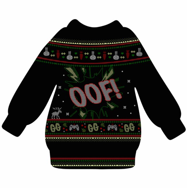 Video Gamer Ugly Christmas Sweater Ornament (Front)