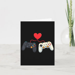 Video Gamer Valentines Day With Controllers Heart  Card
