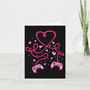 Video Gamer Valentines Day With Controllers Heart Card