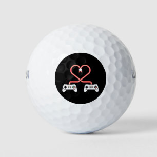 Video Gamer Valentines Day With Controllers Heart  Golf Balls