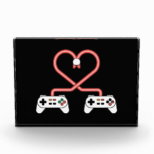 Video Gamer Valentines Day With Controllers Heart Photo Block