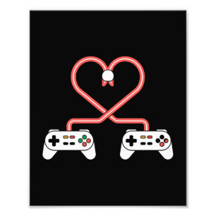 Video Gamer Valentines Day With Controllers Heart Photo Print