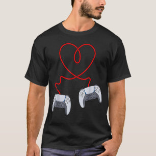 Video Gamer Valentines Day With Controllers Heart  T-Shirt