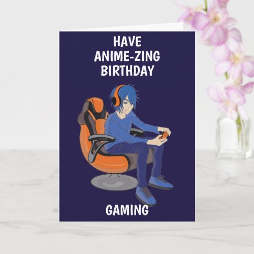 Video Games And Anime Manga Birthday Card