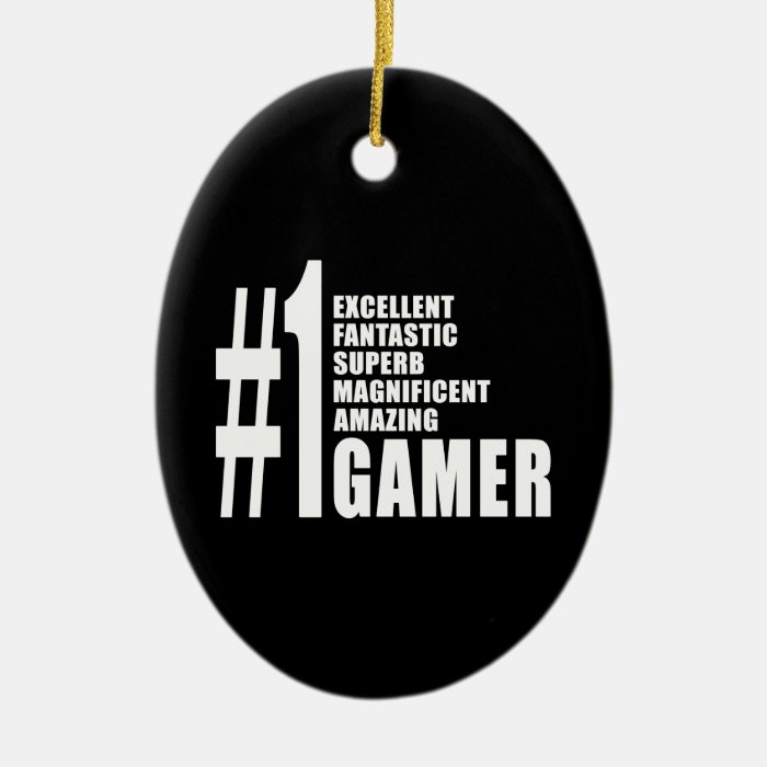 Video Games and Gamers  Number One Gamer Christmas Tree Ornament