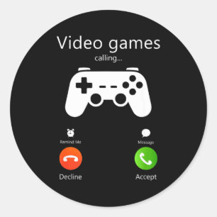 Video Games Are Calling Funny Gaming Retro Gamer G Classic Round Sticker