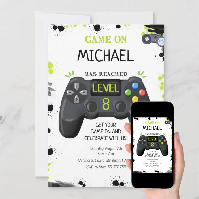 Video Games Birthday Invitation | Zazzle