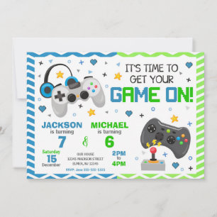 Video Games Birthday Invitation   Gamer Party
