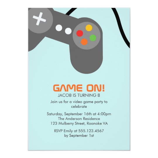 Video Games Birthday Party Invitation Zazzle Com