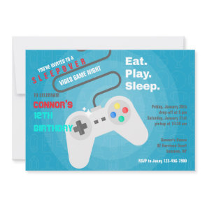 Video Games Birthday Party Invitations