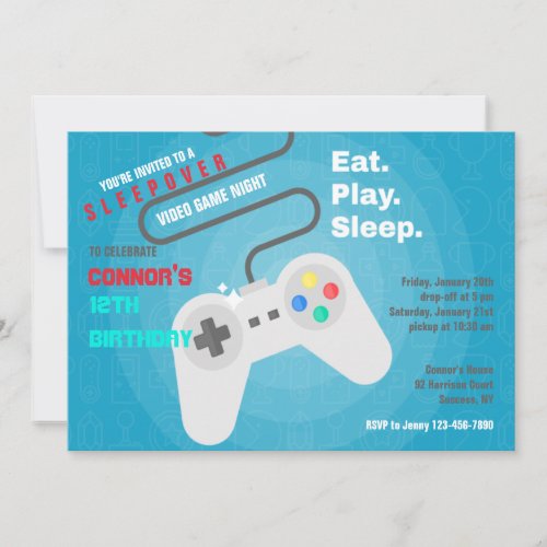 Video Games Birthday Party Invitations