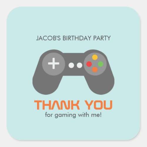 Video Games Birthday Square Sticker