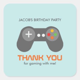 Video Games Birthday Square Sticker