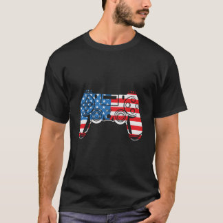 Video Games Controller Fourth 4Th Of July American T-Shirt