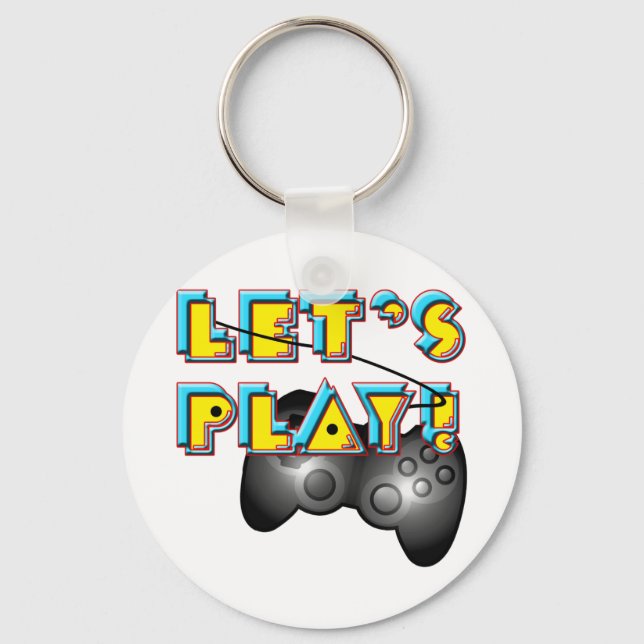 Video Games Day - Let's Play! Keychain (Front)