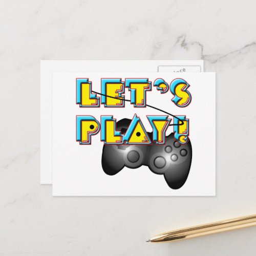 Video Games Day _ Lets Play Postcard