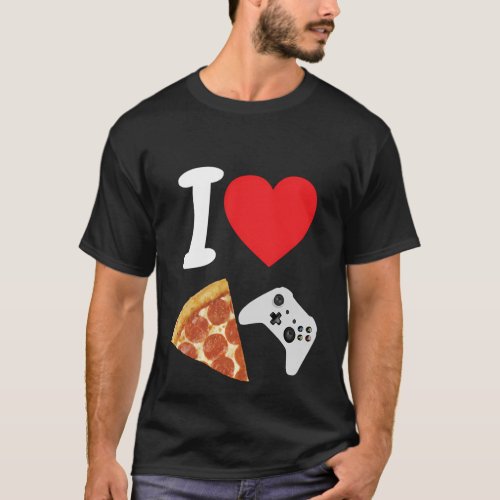 Video Games Gamer Love Pizza Cheese Slice Controll T_Shirt