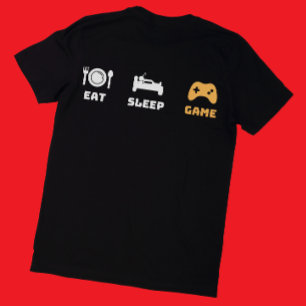 Video Games Geek Funny Gamer Dad Eat Sleep Game T-Shirt