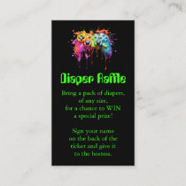 Video Games Green Baby Shower Diaper Raffle Ticket Enclosure Card