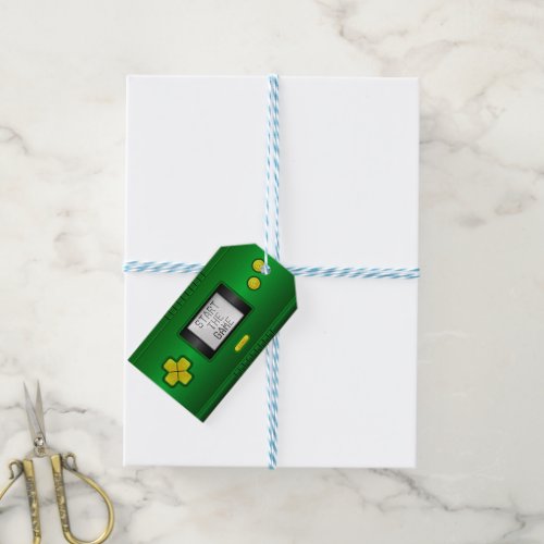Video games inspired retro handheld console  gift tags