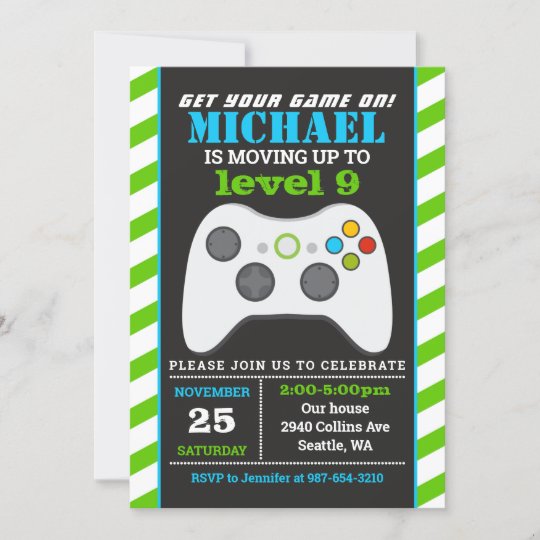 Video games invitation, gaming party birthday invitation | Zazzle.com