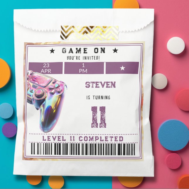 Video games kids birthday favor bag (Creator Uploaded)