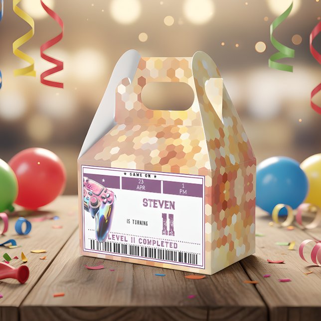 Video games kids birthday favor boxes (Creator Uploaded)