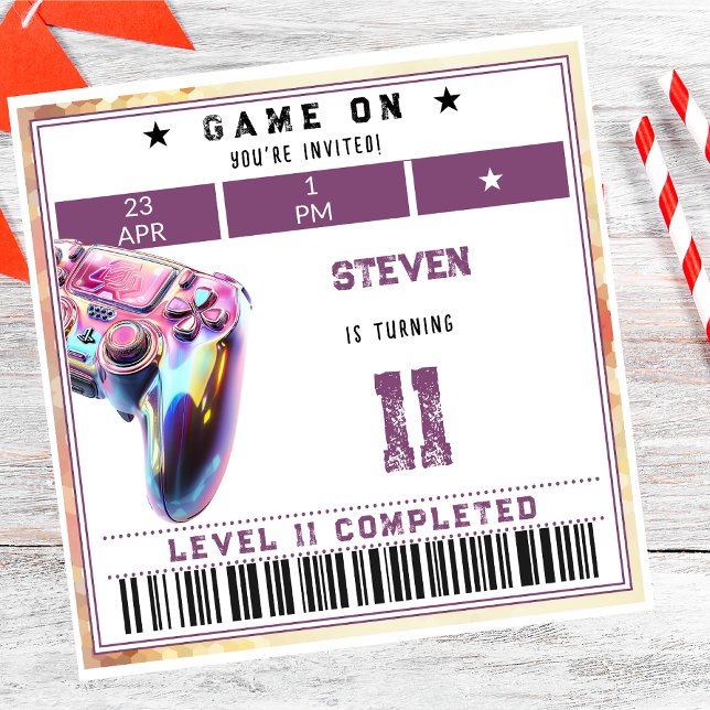 Video games kids birthday napkins (Creator Uploaded)