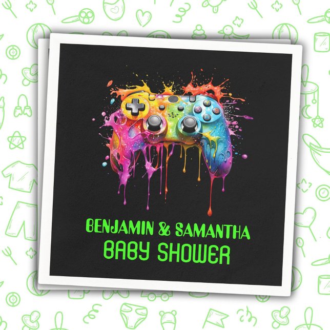 Video Games Neutral Baby Shower Napkins (Creator Uploaded)