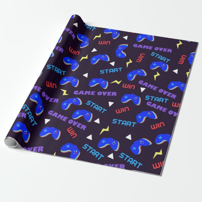 Video Games Pattern Game Lover Wrapping Paper (Unrolled)