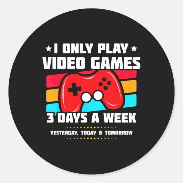 Video Games - Pc Console Gaming - Funny Video Game Classic Round Sticker (Front)
