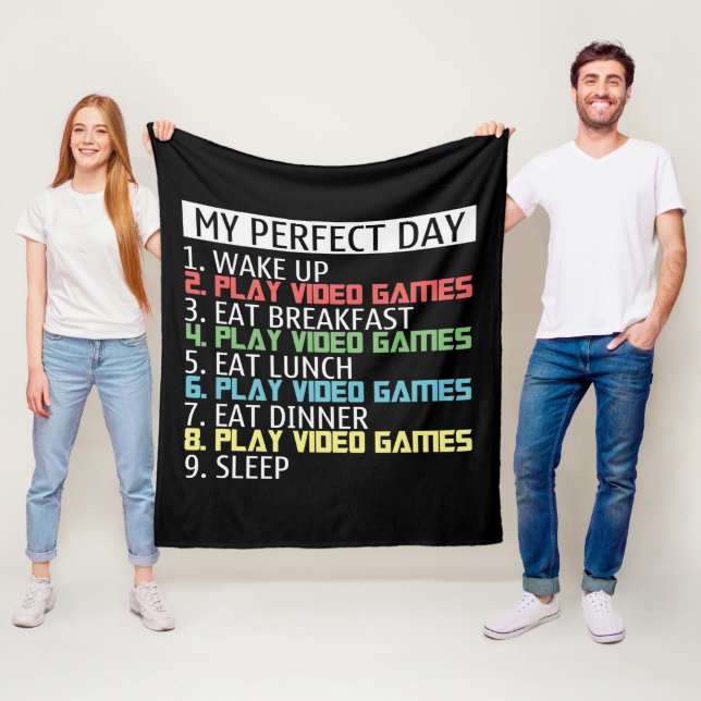 video games perfect Day word art Fleece Blanket (In Situ)