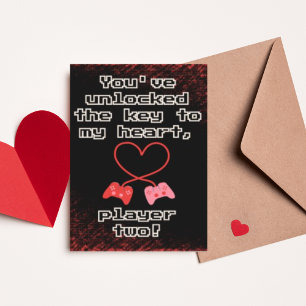 Video Games Players Love Valentine's Day Holiday Card
