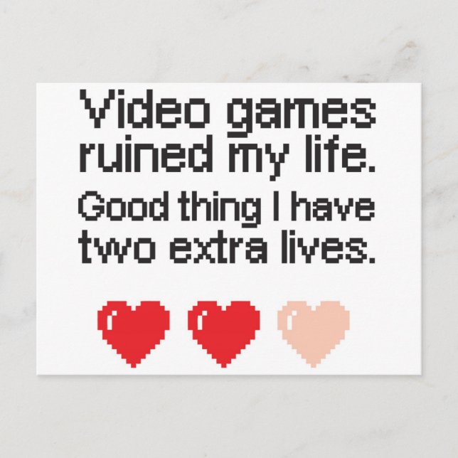 Video Games Ruined My Life.  Holiday Postcard (Front)