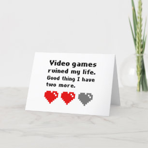 Video games ruined my life letterpress thank you card