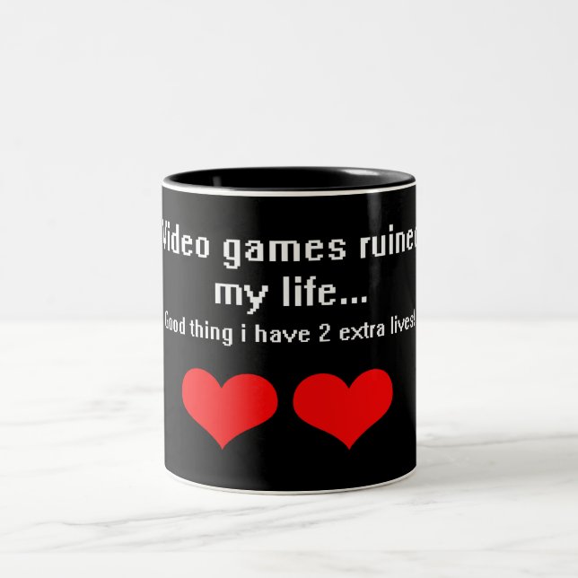 Video Games ruined my life... Two-Tone Coffee Mug (Center)