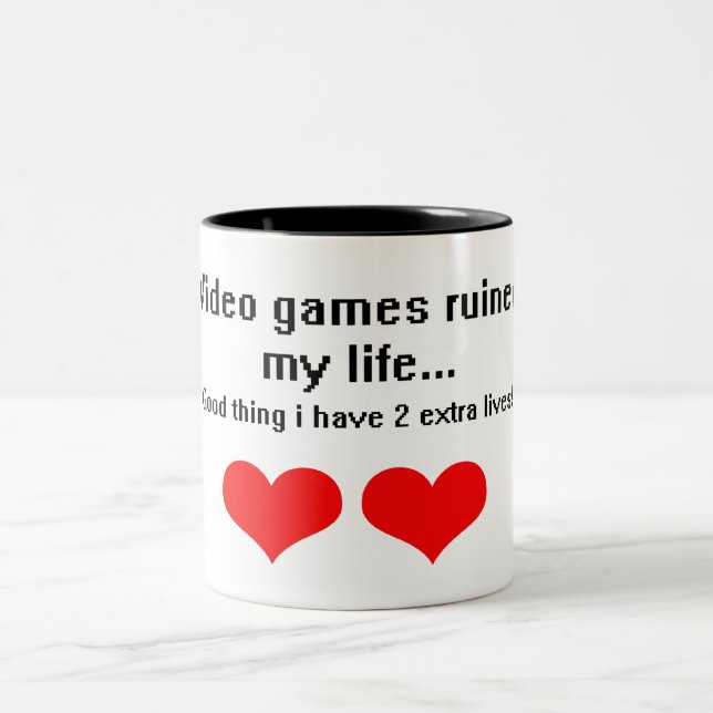 Video Games ruined my life... Two-Tone Coffee Mug (Center)