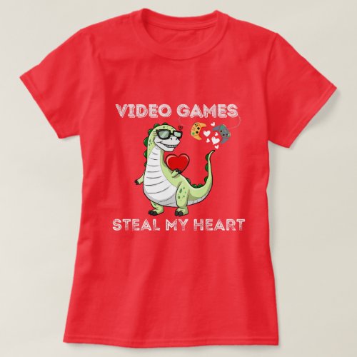 Video Games Steal My Heart for Boys  Girls T_Shirt