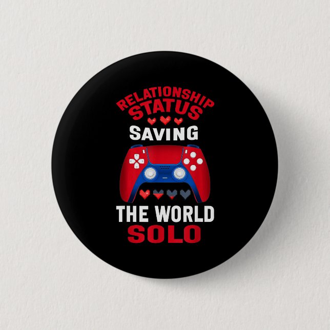 Video Games Valentines Day Gamer Gaming  Button (Front)