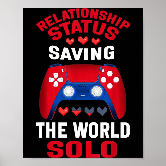 Video Games Valentines Day Gamer Gaming  Poster (Front)