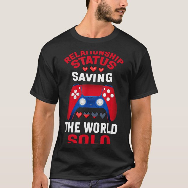 Video Games Valentines Day Gamer Gaming  T-Shirt (Front)