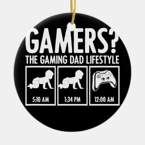 Video Gaming Dad Gamepad Console Funny Gamer Dad  Ceramic Ornament