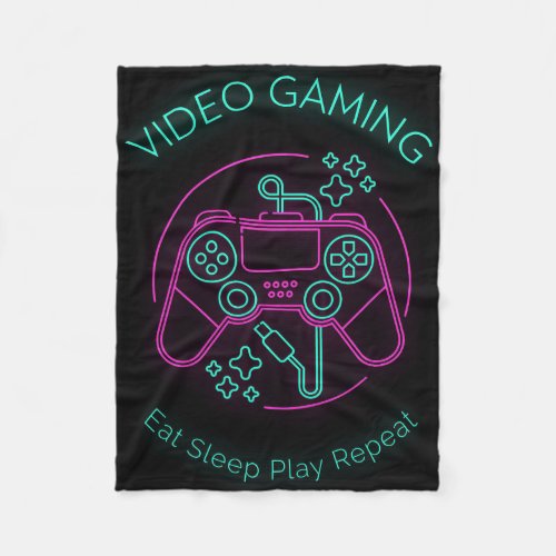 Video Gaming Eat Sleep Play Repeat Fleece Blanket
