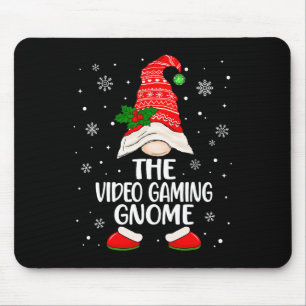 Video Gaming Gnome Funny Matching Family Christmas Mouse Pad