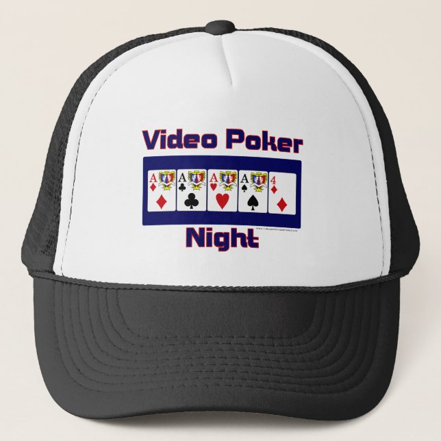 video poker night trucker hat (Front)