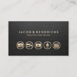 Video Production Services Gold Icons Black Metal Business Card at Zazzle