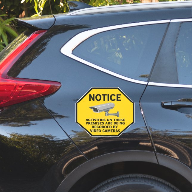 Video Surveillance Notice Sign Sticker (Car Side)