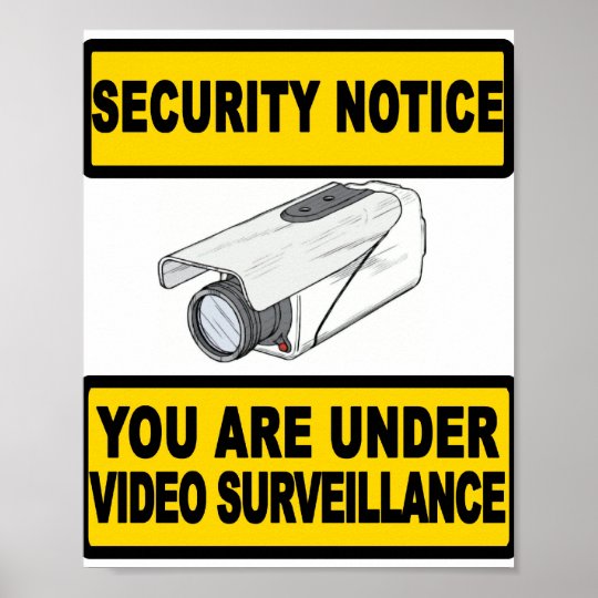 Video Surveillance Security Notice Sign Poster