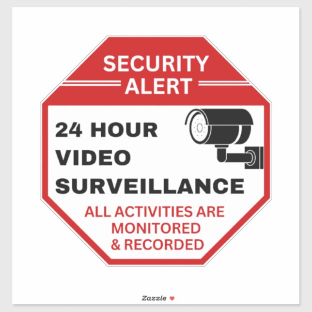 Video Surveillance Signs,Business CCTV Security  Sticker (Sheet)